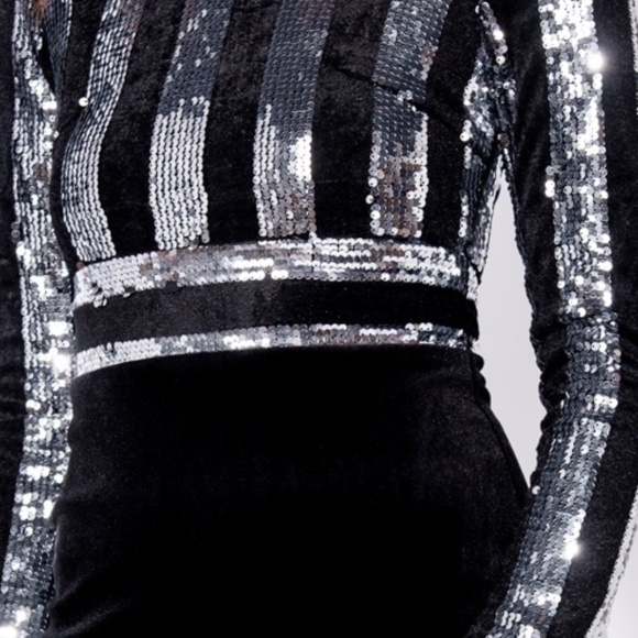 Sequin Dress with Black Velvet Bottom - Picture 8 of 8